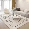 Carpet Nordic Style Living Room Decoration Plush Carpet Abstract Art Design Rugs for Bedroom Simple Line Soft Rug Home Thick Floor Mat Q240123