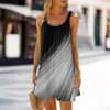 Casual Dresses Fashion Vestidos Cortos Women's Summer Beach Print ärmlös söt Sling Dress Feminine Ropa Mujer Juvenil