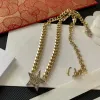 Designer de moda estrela pingente colar feminino fosco banhado a ouro gargantilha colares de cobre gargantilha corrente carta pingente acessórios de jóias de casamento