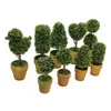 Dekorative Blumen Kränze Großhandel-Künstliches Gartengras Hochzeitsarrangement Buxus Star Bird Balls Buchsbaum Topiary Landschaft F Dhokx