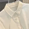 Damesblouses Koreaanse versie Dames witte shirts Formele turn-down kraag Lange mouw Tops Lente Enkele rij knopen Minimalistische dame