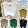 2024 Designer femmes sexy débardeurs tricotés sans manches camis mode triangle badge été t-shirts vêtements pour femmes gilet 74