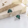 Anéis Monkton 100% 925 prata esterlina flor de lótus brincos anel verde pequeno sino conjuntos de jóias anéis ajustáveis bague femme