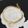Gold Chain Bracelet Necklace Jewelry Sets Designer Lover Necklace Bracelet Letter For Woman Wedding Gift