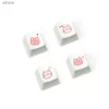 Teclados Teclados 4/6 / 9pcs Cute Cartoon Cat Keycaps PBT Dye Subbed Anime Gaming Key Caps para teclado mecânico Cherry Profile YQ240123
