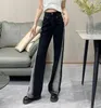 178799 Fashion Classic Trendy Luxury Designer Cloth Spring/ Autumn New Back Pocket Triangle Logo Wide Leg Denim Pants Jeans Woman P4