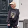 Sweat-shirt graphique imprimé tigre pour femme, manches longues, col rond, lettre brodée au dos, sweat à capuche en coton, mode nouveau streetwear, printemps 2024