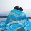 毛布抽象青い海の販売ルーム家庭用フランネル毛布大理石の海水島
