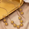 Necklace Earrings Set Simple Design Sense Flower Fashion Everything With Small Metal Chain Short Collar Accessories Wholesale