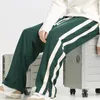 Pantalons pour hommes Sports Hommes Pantalons de survêtement confortable rayé jambe large jogging avec taille élastique tissu chaud doux pour