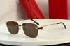 リムレススクエアサングラスゴールド/オレンジレンズ男性女性sonnenbrille shades Sunnies gafas de sol uv400アイウェア付き箱