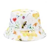 Berets Spring и Summer Outdoor Shreate Sun Модная печать двойная шляпа с двусторонней одеждой мужчина.