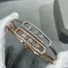 designer Rose Gold bracelet with three diamonds for women Designer bracelet top V-gold 18k for Women gift Open Style Wedding Jewelry with box Mess