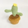 Decorative Flowers 1Pc Handmade Crochet Sunflower Tulip Rose Knitted Flower Potted Finished Hand-Knitted Bonsai For Home Decoration