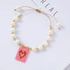 Strang Produkt Single Love Rice Ball Hängende Tag Stahl Armband Weibliche Böhmische INS Verkauf Süßwasser Perle Fema