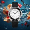 Gumowy zegarek Masculino 41 mm sportowy w stylu dużych mężczyzn zegarki luksusowy projektant mody czarna tarcza unikalna silikonowa męska zegar Montre de Luxe 8215 Ruchowe zegarki