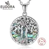 Pendants EUDORA 925 Sterling Silver Sisters Tree of Life Necklace Pendant Woman Charm Party Simplicity Jewelry Accessories Gift for women