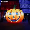 Tête de citrouille gonflable géante d'Halloween, personnalisée de haute qualité, 6m, 20 pieds, avec décoration de ballon lumineux LED, vente en gros