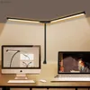 Bureaulampen Dubbele kop LED-monitorlicht Computerscherm Bureaulampen Traploos dimbaar USB-tafellamp voor kantoorstudie Leesverlichting YQ240123