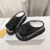 Spring-summer 2024 stylish shiny waterproof trifle thick-soled Baotou slippers add height to Muller sandals worn outside