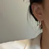 Örhängen S925 Sterling Silver Ushaped örhängen ins japansk bloggare enkel konst slät textur geometriska bågörhängen örhängen örhängen