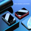 Neue 20000 mAh Tragbare Power Bank Mini Mobile Power Versorgung Mit LED Taschenlampe Digital Display Spiegel Oberfläche Für Auto Im Freien reise