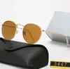Klassisk rund varumärkesdesigner solglasögon UV400 Eyewear Metal Fashion Gold Frame Sun Glasses Män Kvinnor Solglasögon Högkvalitativ Polaroid Driving Glass Lens