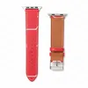 Luxury Designer Strap Armband Watch Band för Apple Iwatch 8 7 6 5 4 3 2 Ultra SE Band 38mm 40mm 41mm 42mm 44mm 49mm läder mode ränder ersättare