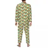 Vêtements de nuit pour hommes imprimé chien printemps mignon teckel décontracté surdimensionné pyjama ensembles hommes à manches longues doux chambre graphique vêtements de nuit