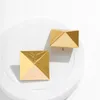 Stud Earrings Creative Gold Color 3D Geometric For Women Men Vintage Wedding Party Jewelry 2024 Valentine Day Gift