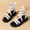 Sandaler Kvinnor Roman Flat Platform Strappy Wedges Heel Summer Gothic Punk Casual Basic Comfy Street Soild Shoes For Ladies