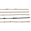 Correntes Comprimento 60cm Bola Bead Chain Colar para Mulheres Homens Aço Inoxidável Ouro Sliver Preto Cor Moda Jóias Acessórios Fazendo