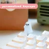 Teclados Teclados 1 pc Keycaps personalizados Cute Cartoon Translucent Ghost Keycaps 3D Impresso DIY Tridimensional Teclado Mecânico Keycap Presente YQ240123