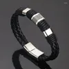 Braccialetti con ciondoli Bracciale con chiusura magnetica da uomo in pelle vintage Moda Pulsera Hombre Femme Donna