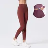 ALOLULU Tela de Lycra Leggings de Color sólido Pantalones de Yoga para Mujer Pantalones Deportivos de Cintura Alta Ropa de Gimnasio Leggings Elásticos Fitness Lady Pantalones Deportivos al Aire Libre Leggings