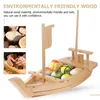 Dinnerware Sets Sushi Boat Table Decor Display Plate Ship Board Shape Home Wood Sashimi Serving Dish