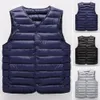 Gilet sans manches hommes gilet veste élégant hommes hiver rembourré col en V manteau chaud coupe-vent grande taille Cardigan pour décontracté 240119