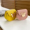 Cute PU Plain Color Little Girls Mini Purse Backpacks Princess Coin Bags Saddle Shape One-Shoulder Messenger Bag Children Gift BJ