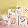 Emballage cadeau 5pcs Sacs de conception florale Emballage de dessin animé Merci pour l'anniversaire | Noël