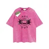 Męski projektant gu koszulka vintage retro myjna koszula luksusowa marka T koszule damskie krótkie rękaw T-koszulka letnie koszulki przyczynowe