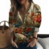 Kvinnors blusar 2024 Lady Shirt Plant Landscape 3D Printed Casual Style Fashion Trend High -kvalitet