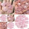 Grânulos Cura Cristal Natural Rosa Quartzo Amor Coração Preocupação Pedra Chakra Reiki Ncing Para DIY Craft 1 Home Decor Drop Delivery Garden Dh5Tr