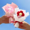 Декоративные цветы, мини-вязаные крючком цветочные букеты ручной работы, свадебный подарок для гостей, красочные искусственные подарки на День Святого Валентина
