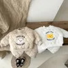 Conjunto de clipes de algodão para bebês, conjunto de inverno para meninos e meninas, fofo e de lã, acolchoado de algodão, terno para meninos e inverno