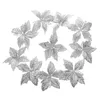 Decoratieve bloemen 10 stuks kerstboomversiering goudpoeder kunstmatig voor glitter poinsettia thuis faux decoraties ornamenten bomen