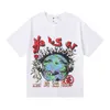 メンズファッションデザイナーHellstar Classic Summer Creative CreativeArth Faceイヤホンプリントコットンルーズメンズとレディースの半袖Tシャツ