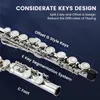 Closed Hole C Flute Nickel Silver Plated Student Beginners Flute