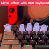 Teclados Teclados 1 pc Keycaps personalizados Cute Cartoon Translucent Ghost Keycaps 3D Impresso DIY Tridimensional Teclado Mecânico Keycap Presente YQ240123