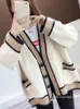 Female Sweater White Thick Knitted Cardigans for Woman Oversized Korean Fashion AutumnWinter Long Sleeve Ladies 240119