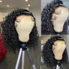 Perruque Bob Lace Frontal Wig brésilienne naturelle bouclée, cheveux courts et ondulés, sans colle, avec Closure 5x5, pour femmes